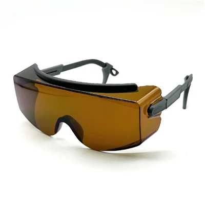 Wide Visor Laser Safety Glasses Rau 190–540nm & 800–1100nm Kev Tiv Thaiv